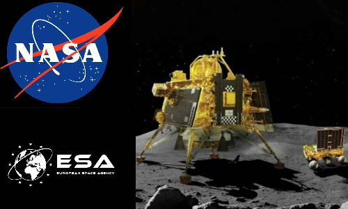 ചന്ദ്രയാൻ 3 ദൗത്യം വിജയിച്ചു; അഭിനന്ദനങ്ങളുമായി നാസയും ഇ.എസ്.എയും