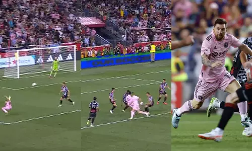 ആരും കാണാത്തൊരു വിടവ് കണ്ടെത്തി മെസിയുടെ നീക്കം; പിന്നെ ഗോളും, അമ്പരന്ന് ആരാധകർ