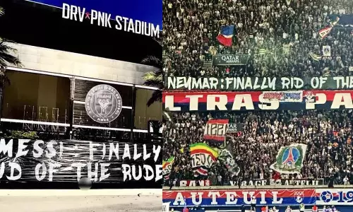 മെസിയെ വിടാതെ പി.എസ്.ജി അള്‍ട്രാസ്; അമേരിക്കയിലും താരത്തിനെതിരെ ബാനര്‍