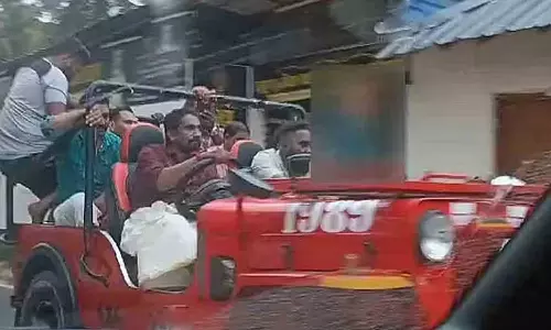 Driver taken into custody in reckless driving with child on jeep bonnet, Driver in custody, Kazhakootam jeep driving case, Kazhakootam, Thiruvananthapuram