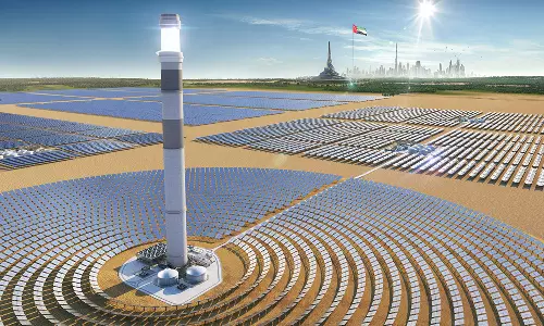 The construction of the fourth phase of the Mohammed bin Rashid Al Maktoum Solar Park Dubai