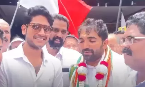 akhil marar requesting votes for chandi oommen | puthuppally by election