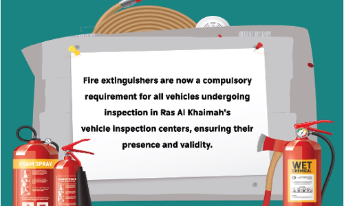 റാസൽഖൈമയിൽ വാഹനങ്ങളിൽ ഫയർ എക്സ്റ്റിങ്ങുഷർ നിർബന്ധമാക്കി റാസൽഖൈമയിൽ വാഹനങ്ങളിൽ ഫയർ എക്സ്റ്റിങ്ങുഷർ നിർബന്ധമാക്കി