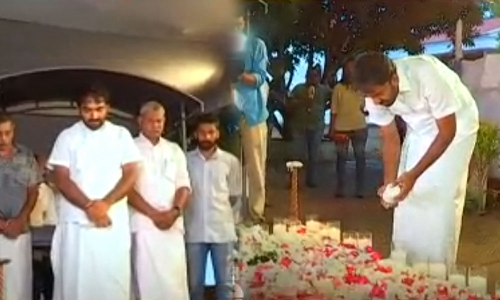 Chandy Oommen reached Oommen Chandys grave and church and offered prayers