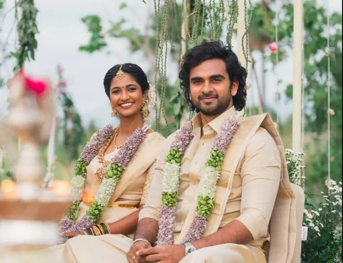 Actors Ashok Selvan and Keerthi Pandian tied the at Sethu Ammal Farm