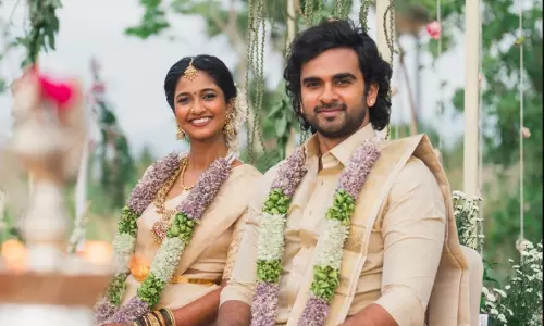 Actors Ashok Selvan and Keerthi Pandian tied the at Sethu Ammal Farm