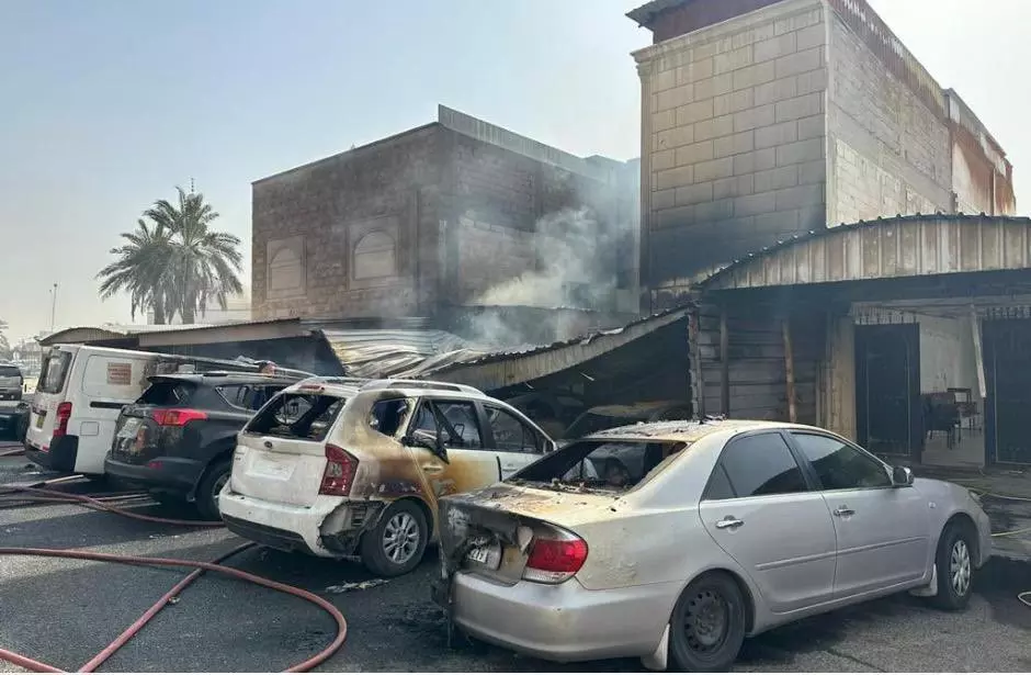 Fire in Khaitan, Kuwait Fire in Khaitan, Kuwait