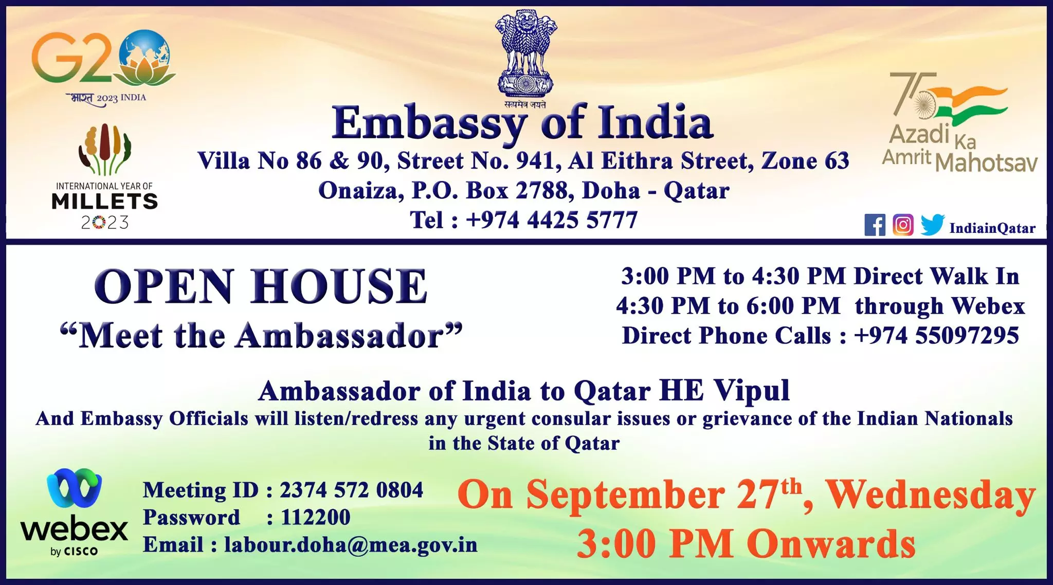 Qatar Indian Embassy Open House