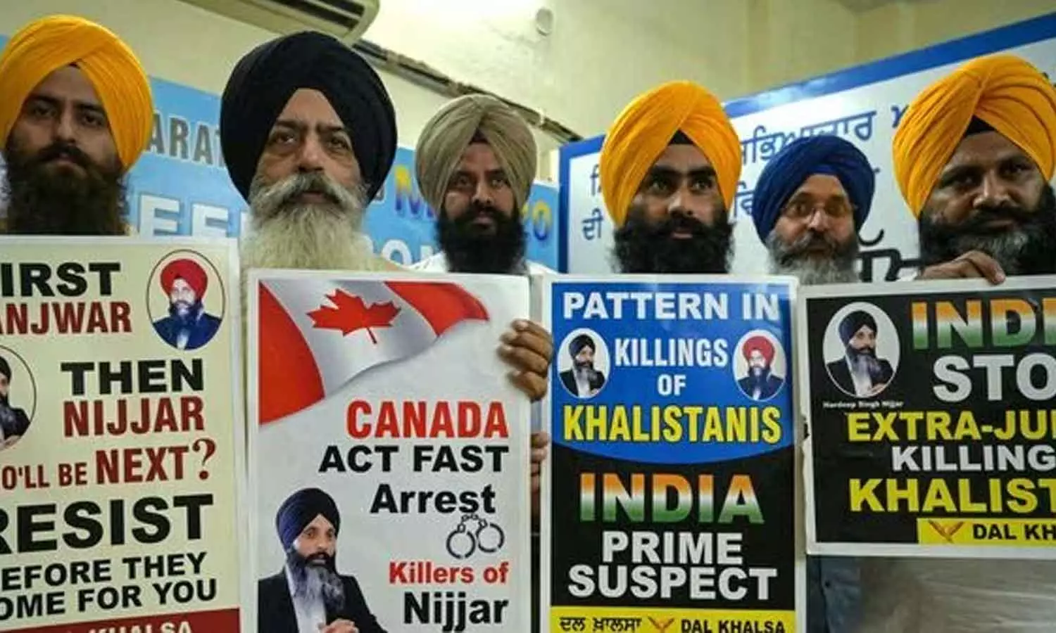 കാനഡയിലെ ഇന്ത്യൻ നയതന്ത്രകാര്യാലയങ്ങൾക്ക് മുന്നിൽ ഖാലിസ്ഥാൻ സംഘടനകൾ പ്രതിഷേധിച്ചു കാനഡയിലെ ഇന്ത്യൻ നയതന്ത്രകാര്യാലയങ്ങൾക്ക് മുന്നിൽ ഖാലിസ്ഥാൻ സംഘടനകൾ പ്രതിഷേധിച്ചു