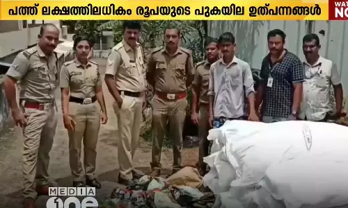 കൊല്ലത്ത് പത്ത് ലക്ഷത്തിലധികം രൂപയുടെ നിരോധിത പുകയില ഉൽപ്പന്നങ്ങൾ പിടികൂടി