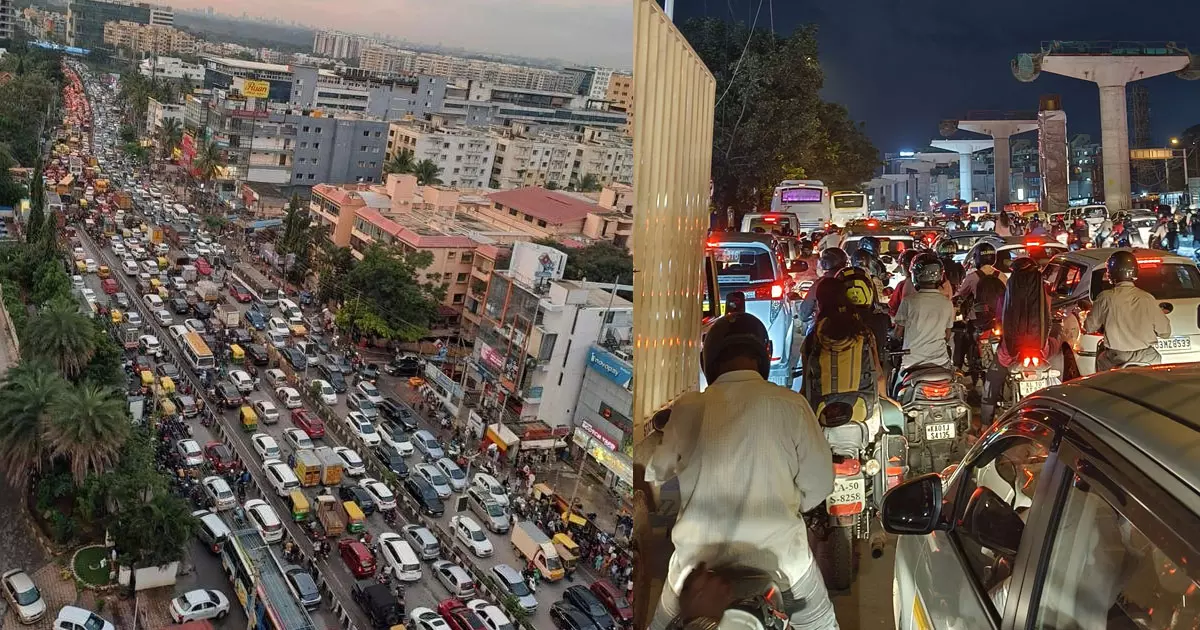 unusual rise in traffic in Bengaluru unusual rise in traffic in Bengaluru