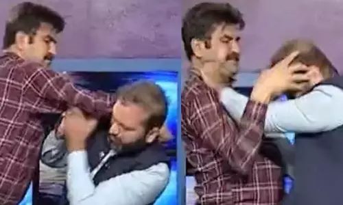 ചാനൽ ചർച്ചയ്ക്കിടെ നേതാക്കൾ തമ്മിൽ വാക്കേറ്റം ഒടുവിൽ  കൈയ്യാങ്കളിയിലേക്ക് ; വെെറലായി വീഡിയോ