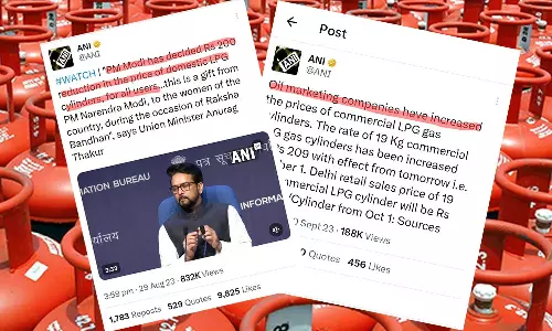 Social media exposes the double standard of ANI in LPG cylinder price hike, Social media exposes ANI double standard, criticism against ANI, LPG cylinder price hike