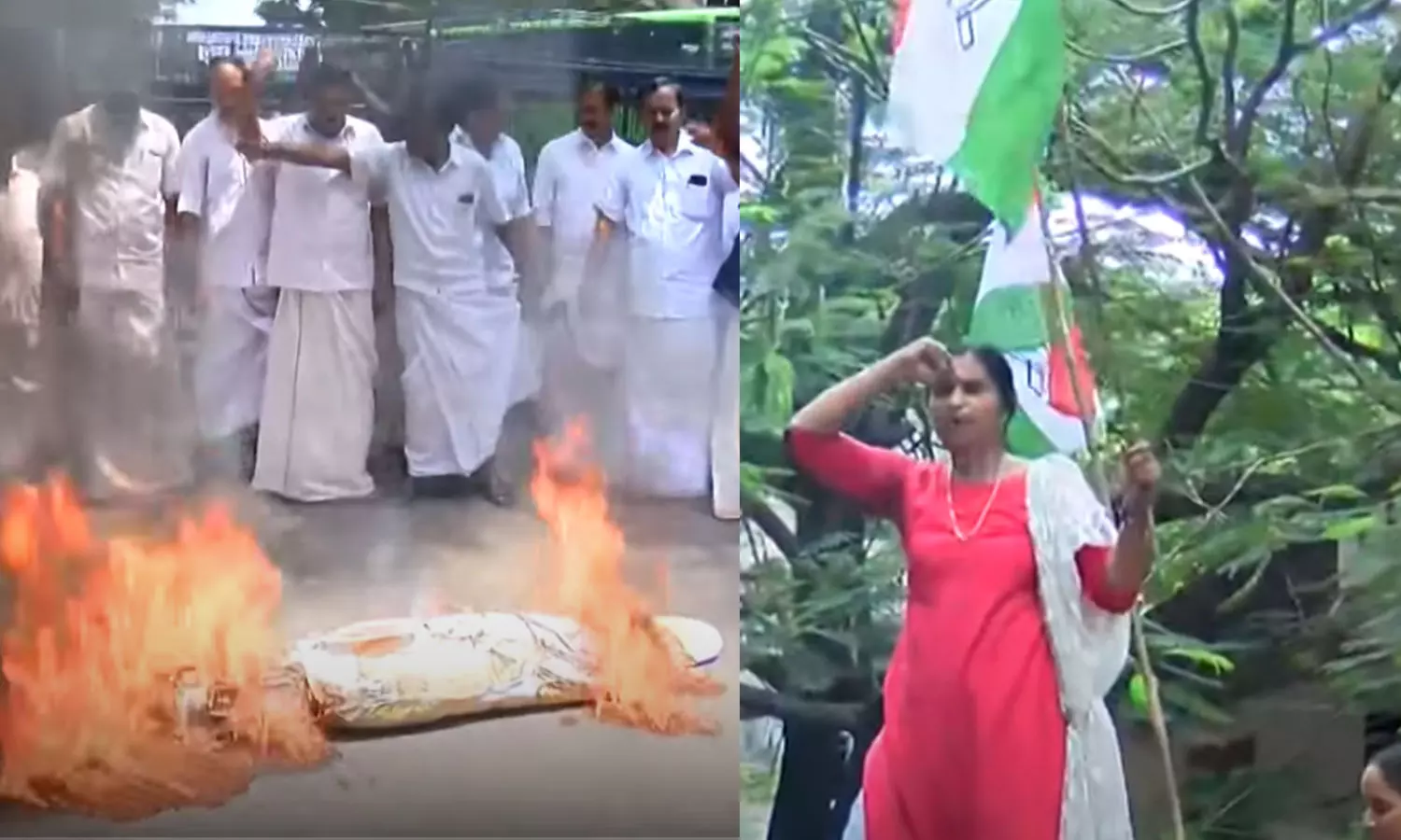 രാഹുൽ ഗാന്ധിയെ രാവണനായി ചിത്രീകരിച്ച സംഭവം: കോൺഗ്രസ് പ്രതിഷേധത്തില് ഉന്തുംതള്ളും; ജലപീരങ്കി പ്രയോഗിച്ച് പൊലീസ് രാഹുൽ ഗാന്ധിയെ രാവണനായി ചിത്രീകരിച്ച സംഭവം: കോൺഗ്രസ് പ്രതിഷേധത്തില് ഉന്തുംതള്ളും; ജലപീരങ്കി പ്രയോഗിച്ച് പൊലീസ്