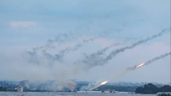 Rockets fired by Palestinian militants into Israel