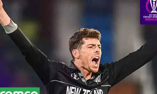Mitchell Santner became the first New Zealand male spinner to take five wickets in a Cricket World Cup