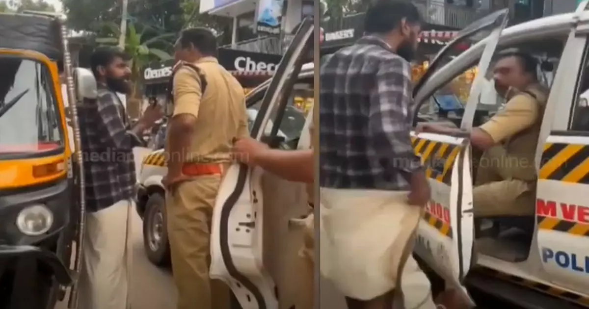 In Kannur, two people were arrested for questioning the Kerala police for not wearing seat belts