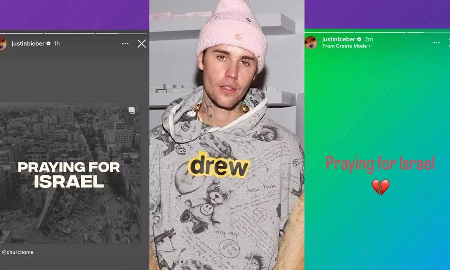 ഇസ്രായേലിനു വേണ്ടി പ്രാർത്ഥിച്ച് പങ്കുവച്ചത് ഗസ്സയിലെ ചിത്രം; വന്‍ വിമര്‍ശനം, പോസ്റ്റ് വലിച്ച് ജസ്റ്റിൻ ബീബർ