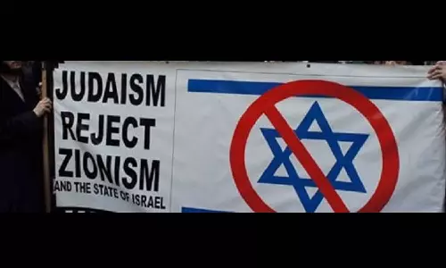 Anti-Zionist Jews protesting the State of Israel are marching on the streets