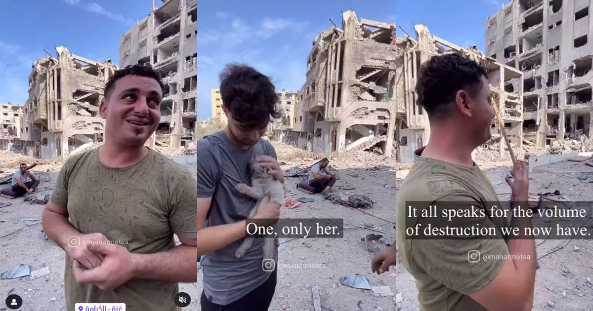 A video of a Palestinian youth who stands undaunted despite Israeli atrocities has gone viral A video of a Palestinian youth who stands undaunted despite Israeli atrocities has gone viral