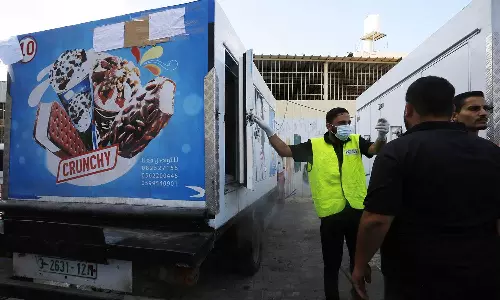 മോര്‍ച്ചറികള്‍ നിറഞ്ഞു; ഗസ്സയില്‍ മൃതദേഹങ്ങള്‍ സൂക്ഷിക്കുന്നത് ഐസ്ക്രീം വാനുകളില്‍