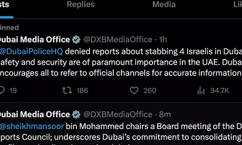 ഇസ്രായേലികൾക്ക് കുത്തേറ്റുവെന്ന പ്രചരണം;   വാർത്ത നിഷേധിച്ച് ദുബൈ പൊലീസ്