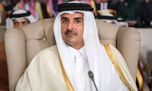 Qatar Emir against israel attack on Gazza