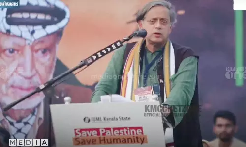 Shashi Tharoor links Hamas and terror four times at Muslim League Palestine solidarity rally; How criticism of Hamas became big political controversy in Kerala, Shashi Tharoor Hamas controversy, Muslim League Palestine solidarity rally