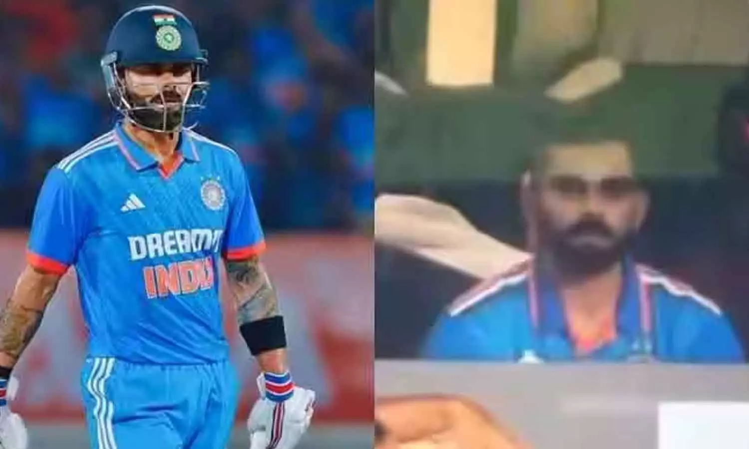 സോഫയിൽ കൈകൊണ്ട് അടിച്ച് കോഹ്‌ലി: പൂജ്യത്തിന് പുറത്തായതിലെ നിരാശ