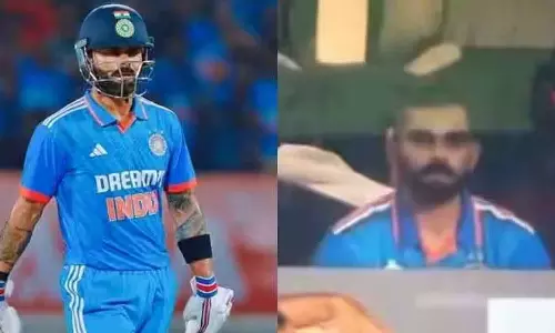 സോഫയിൽ കൈകൊണ്ട് അടിച്ച് കോഹ്‌ലി: പൂജ്യത്തിന് പുറത്തായതിലെ നിരാശ