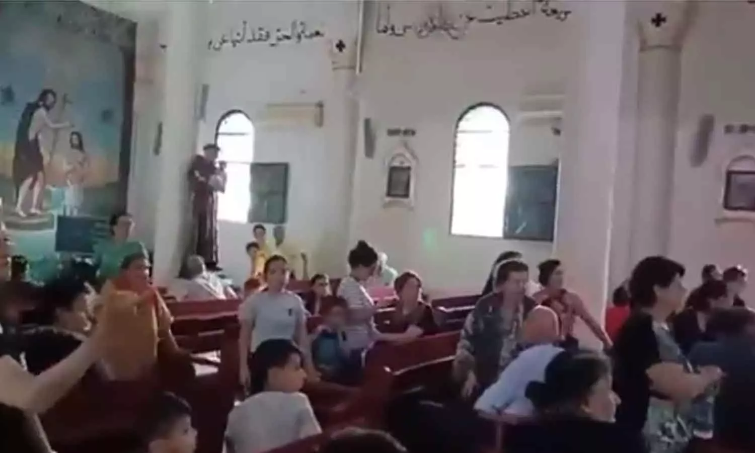 prayers at a Church in Gazza were disrupted following Israeli missile attacks