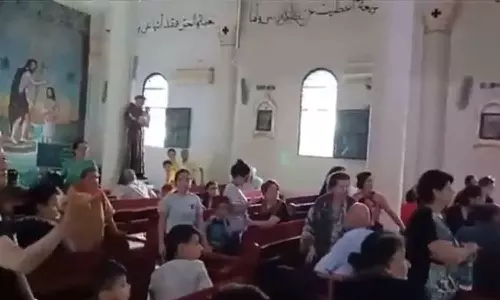 prayers at a Church in Gazza were disrupted following Israeli missile attacks