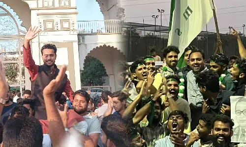 SIO leader Matheen Ashraf has been elected as the chairman of Maulana Azad National Urdu University Union, Hyderabad. Althaf Hussain Wafy of MSF has been elected as the union treasurer, MAANU Union election 2023 SIO leader Matheen Ashraf has been elected as the chairman of Maulana Azad National Urdu University Union, Hyderabad. Althaf Hussain Wafy of MSF has been elected as the union treasurer, MAANU Union election 2023