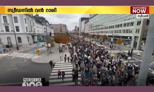 Massive rally in Sweden in solidarity with Palestine
