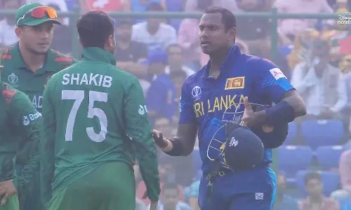 Angelo Mathews timed out in Sri Lanka vs Bangladesh World Cup match, First time out in international cricket, Angelo Mathews timed out, Sri Lanka vs Bangladesh, ICC ODI World Cup 2023, CWC23
