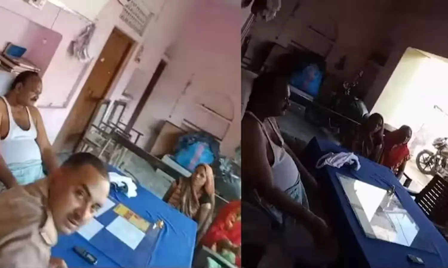 Uttar Pradesh cop transferred after video shows him wearing vest, towel on duty Uttar Pradesh cop transferred after video shows him wearing vest, towel on duty