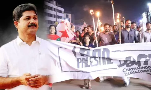 m swaraj against the channel discussion against the solidarity to palestine protest kerala