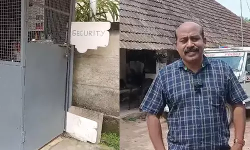 Pallithottam Police rescued a security guard who was unconscious in the rain for an hour due to a heart attack