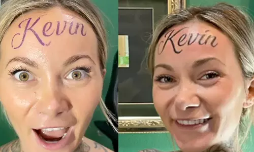 UK Woman Gets Boyfriends Name Tattooed On Her Forehead