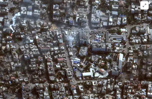 A satellite image shows Al-Shifa hospital