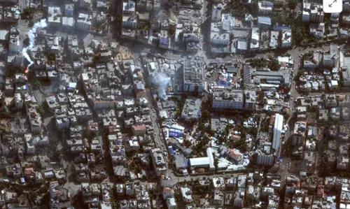 A satellite image shows Al-Shifa hospital