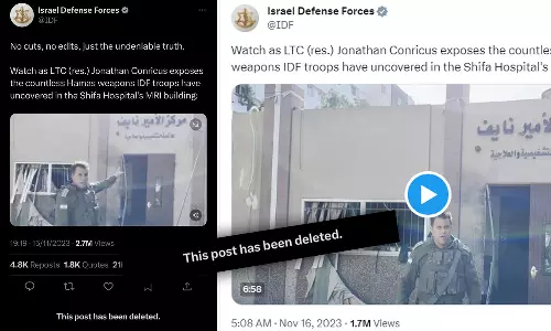 ലാപ്‌ടോപ്പ് പണി പറ്റിച്ചു; ഹമാസ് വിരുദ്ധ വീഡിയോ ഡിലീറ്റ് ചെയ്ത് ഇസ്രായേൽ സേന