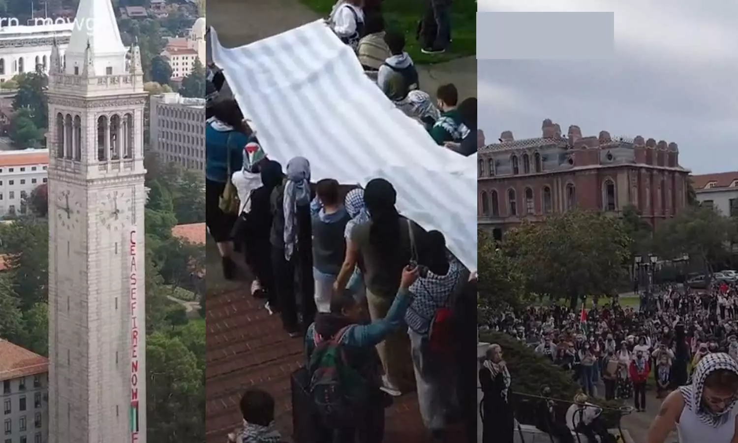 Students of the University of California honor the martyrs of Gaza and call for a ceasefire in the Gaza Strip, California university students solidarity for Palestine, California University students honor martyrs of Gaza