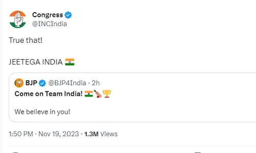 Congress retweeted BJPs Team India tweet