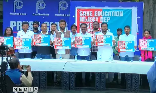 Opposition student organizations are protesting against the BJP governments national education policy