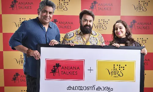 സിനിമാ നിര്‍മാണ മേഖലയിലേക്ക് അൻജന ഫിലിപ്പും വി.എ ശ്രീകുമാറും; അൻജന-വാർസ് ലോഗോ മോഹൻലാൽ പ്രകാശനം ചെയ്തു