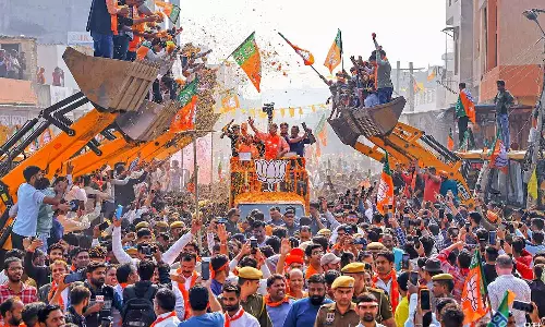 Bulldozers At Yogi Adityanath Roadshow In Rajasthan