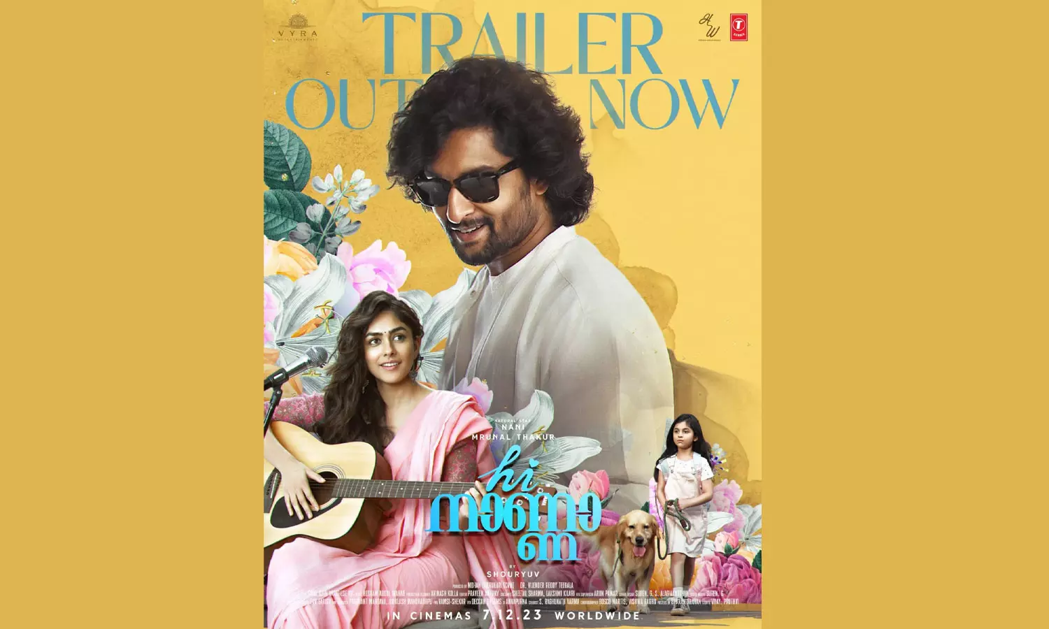 നാനിയും മൃണാൾ ഠാക്കൂറും ഒന്നിക്കുന്ന ഹായ് നാണ്ണാ ! ട്രെയിലറെത്തി