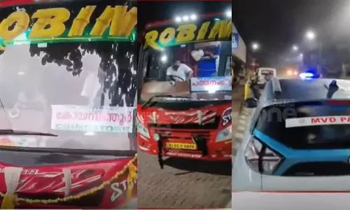 റോബിൻ ബസിനെ വിടാതെ ‌ആര്‍.ടി.ഒ; പത്തനംതിട്ടയിൽ  ബസ് പിടിച്ചെടുത്തു