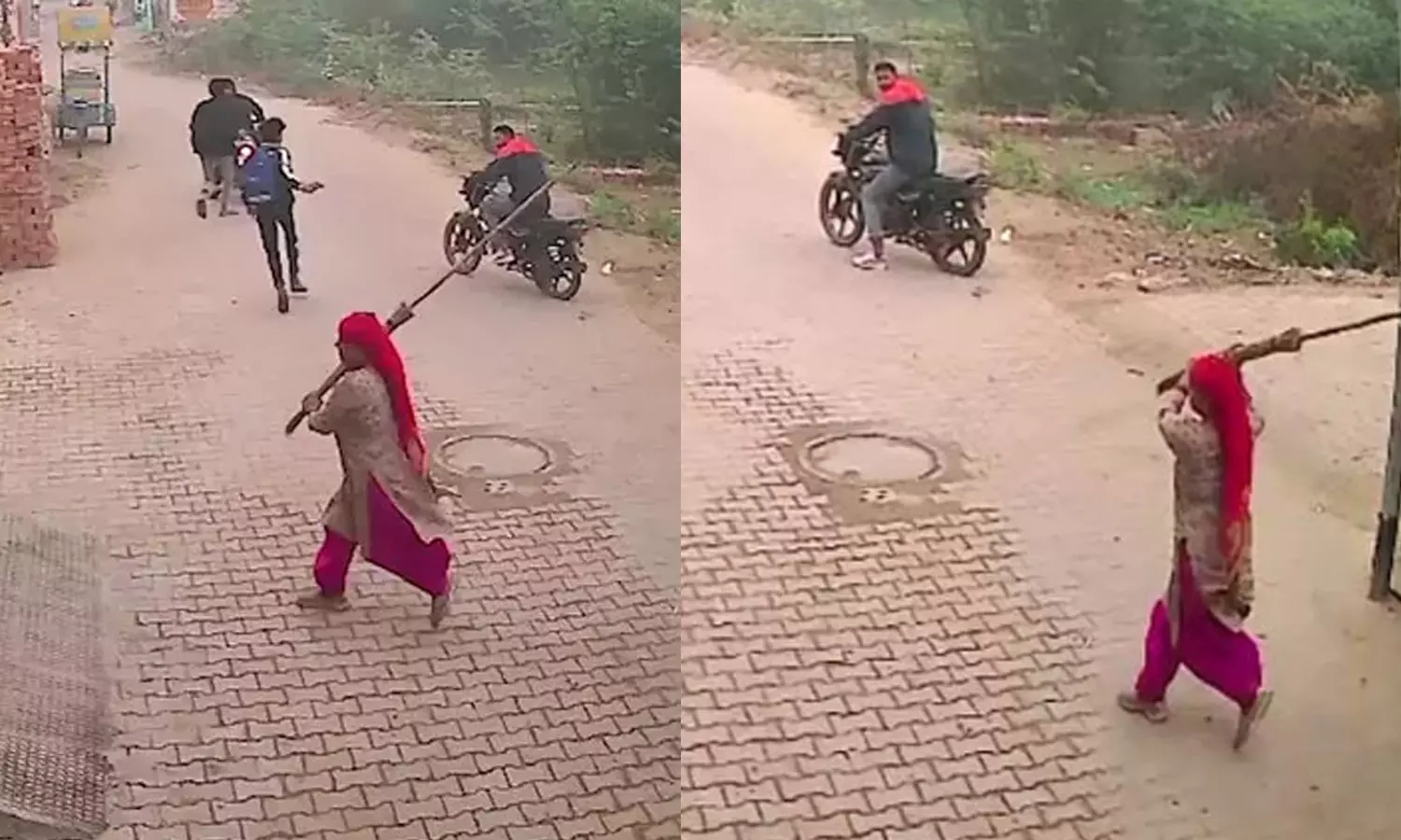 Haryana,Haryanacrime,Woman With Broom Chases Away Attackers,CCTV camera, Bhiwani.,Bhiwani Shooting ,Haryana Shooting,latest national news,ഹരിയാന,കൊലക്കേസ് പ്രതിക്ക് വെടിയേറ്റു Haryana,Haryanacrime,Woman With Broom Chases Away Attackers,CCTV camera, Bhiwani.,Bhiwani Shooting ,Haryana Shooting,latest national news,ഹരിയാന,കൊലക്കേസ് പ്രതിക്ക് വെടിയേറ്റു